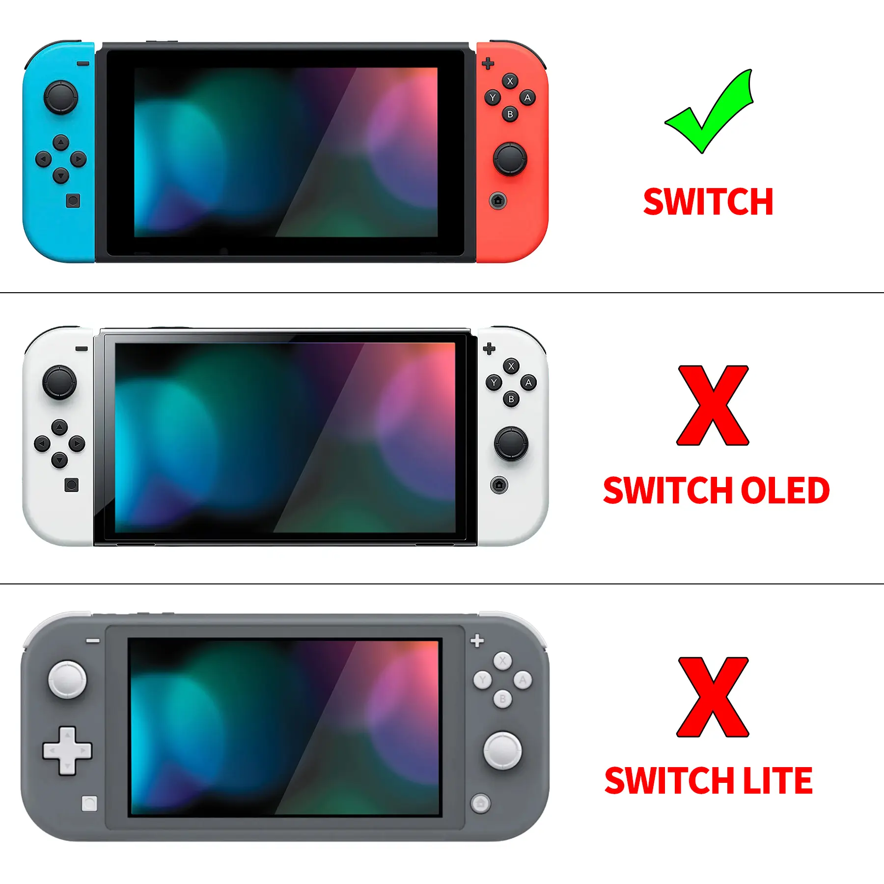 PlayVital AlterGrips Dockable Protective Case Ergonomic Grip Case Shell for Nintendo Switch with Matching Screen Protector