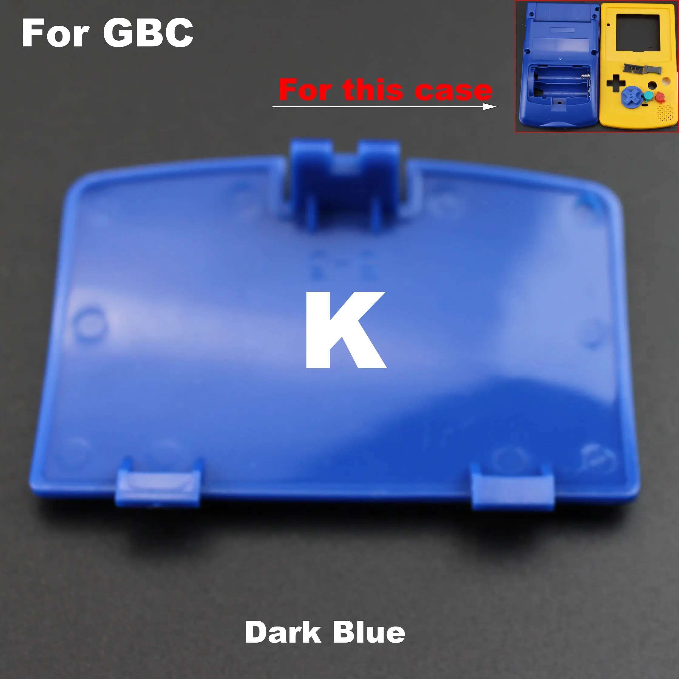 1Piece 11Colors Option Deep Blue Battery Cover For GBC Housing Limited Yellow + Blue Case Shell Housing Case GB Color