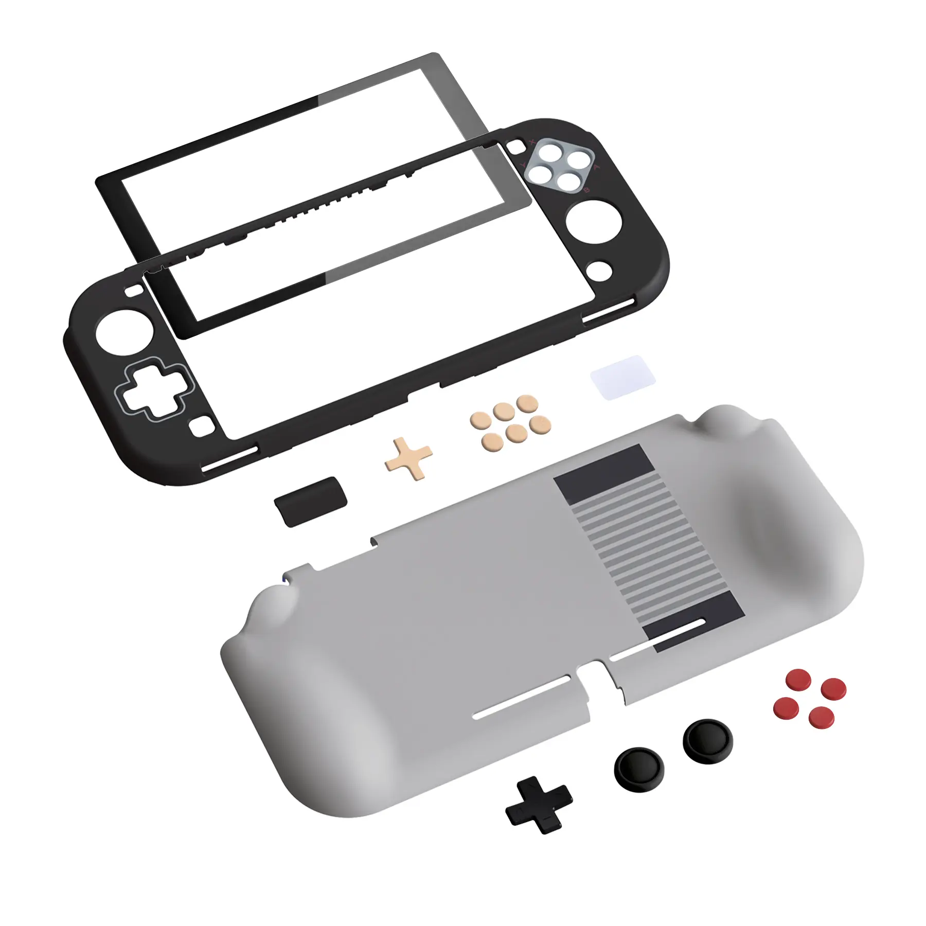 PlayVital ZealProtect Ergonomic Protective Case for Nintendo Switch Lite W/Screen Protector & Thumb Grips - Classics NES Style