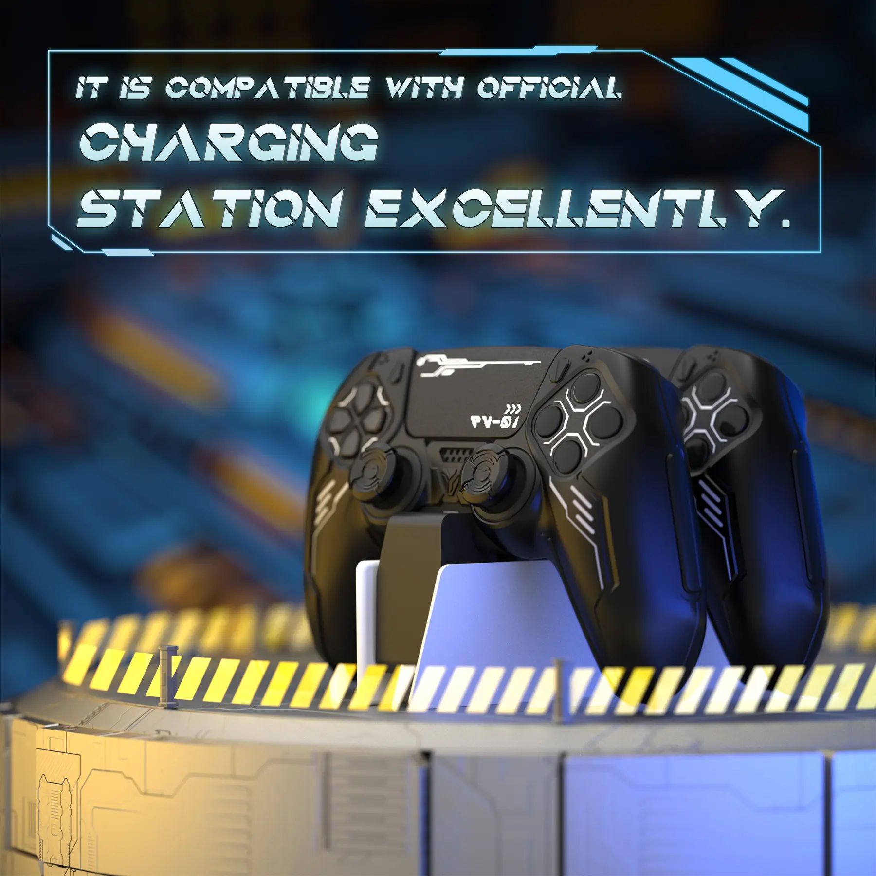 PlayVital Mecha Edition Silicone Cover Protector Accessories Compatible with ps5 Controller, Fits for ps5 Charging Station