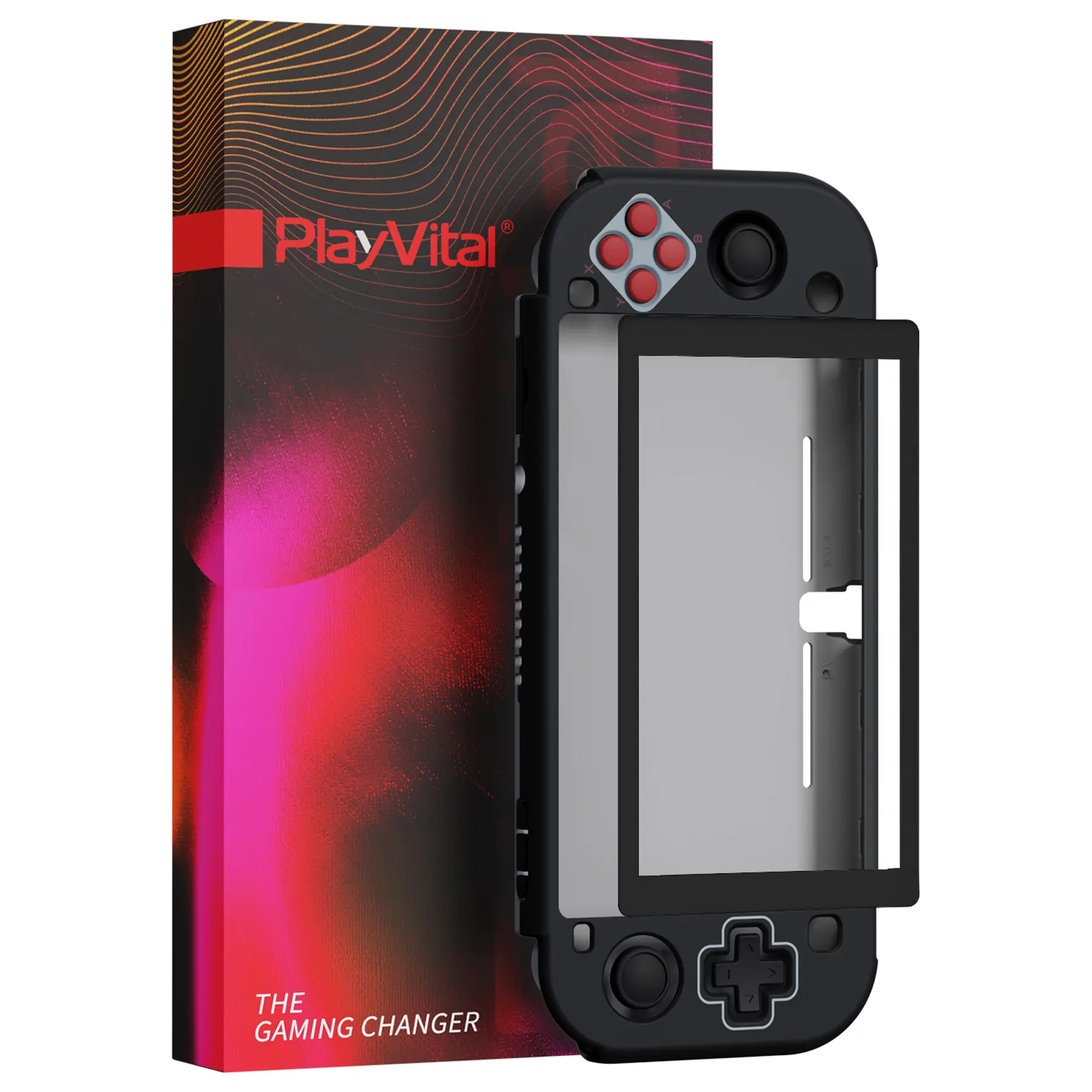 PlayVital ZealProtect Ergonomic Protective Case for Nintendo Switch Lite W/Screen Protector & Thumb Grips - Classics NES Style