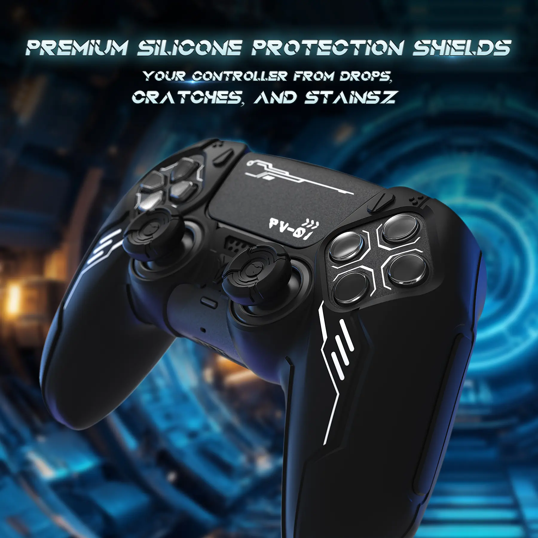 PlayVital Mecha Edition Silicone Cover Protector Accessories Compatible with ps5 Controller, Fits for ps5 Charging Station