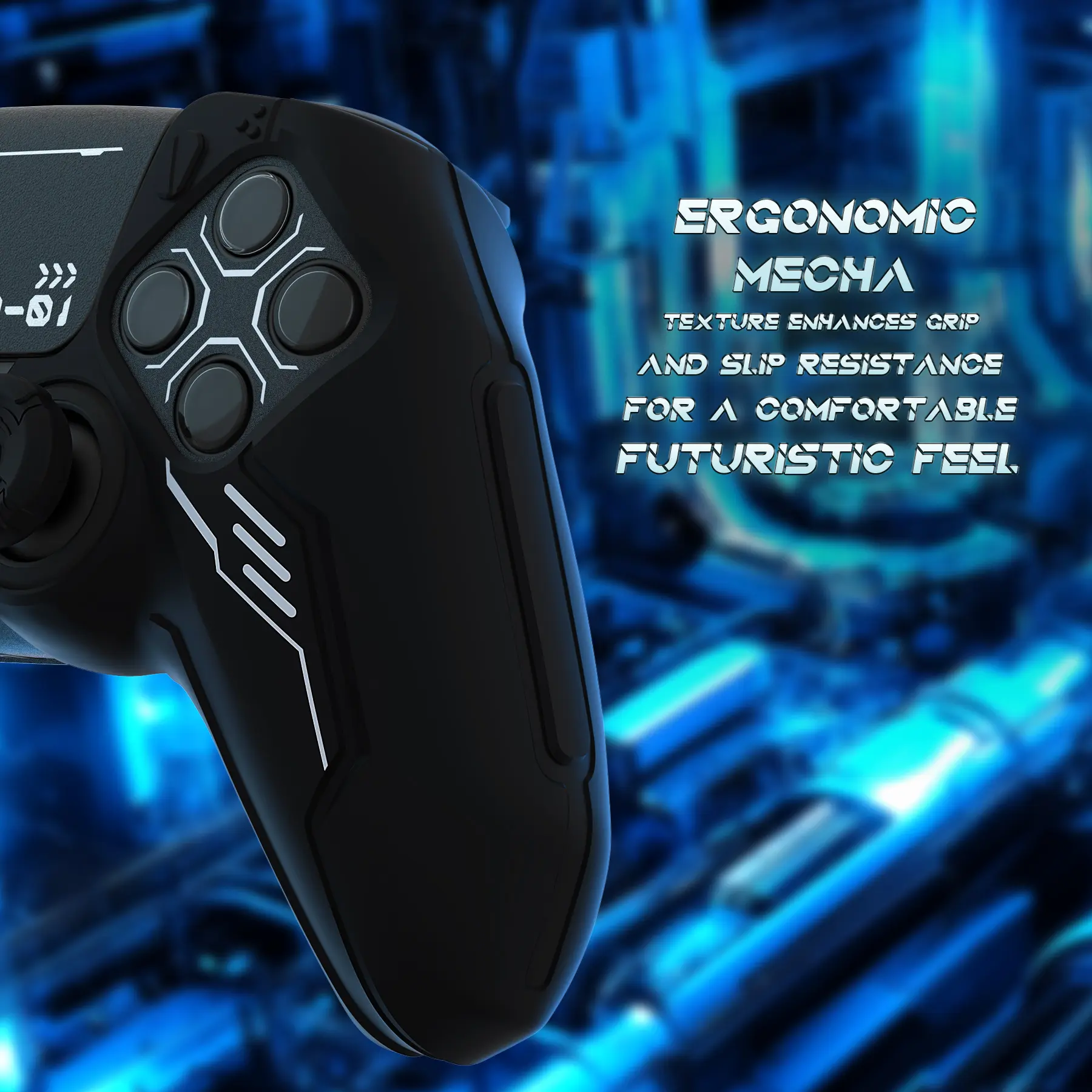 PlayVital Mecha Edition Silicone Cover Protector Accessories Compatible with ps5 Controller, Fits for ps5 Charging Station