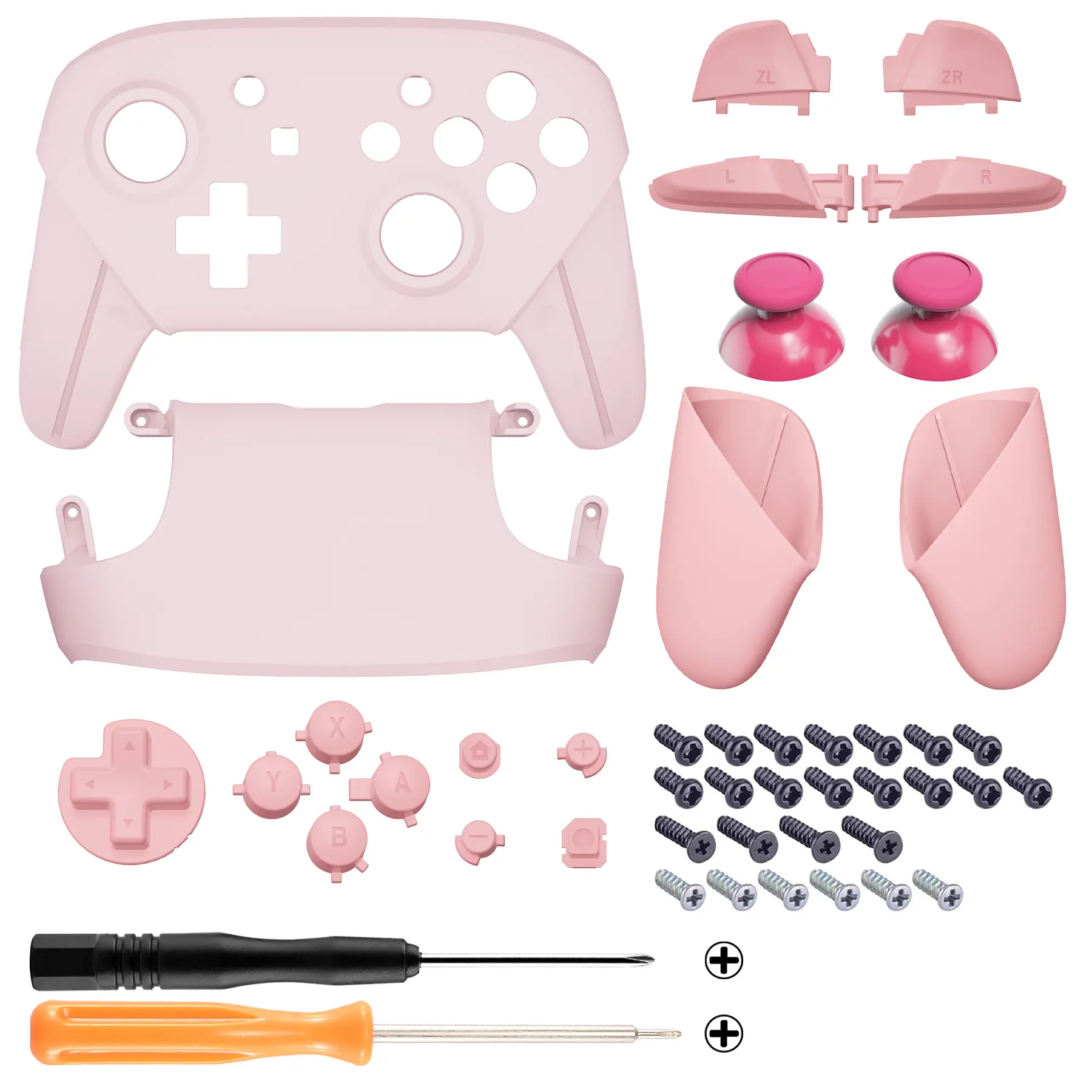 eXtremeRate DIY Replacement Faceplate Backplate Handles Grip Housing Shell for NS Switch Pro Controller Single & Gradient Series