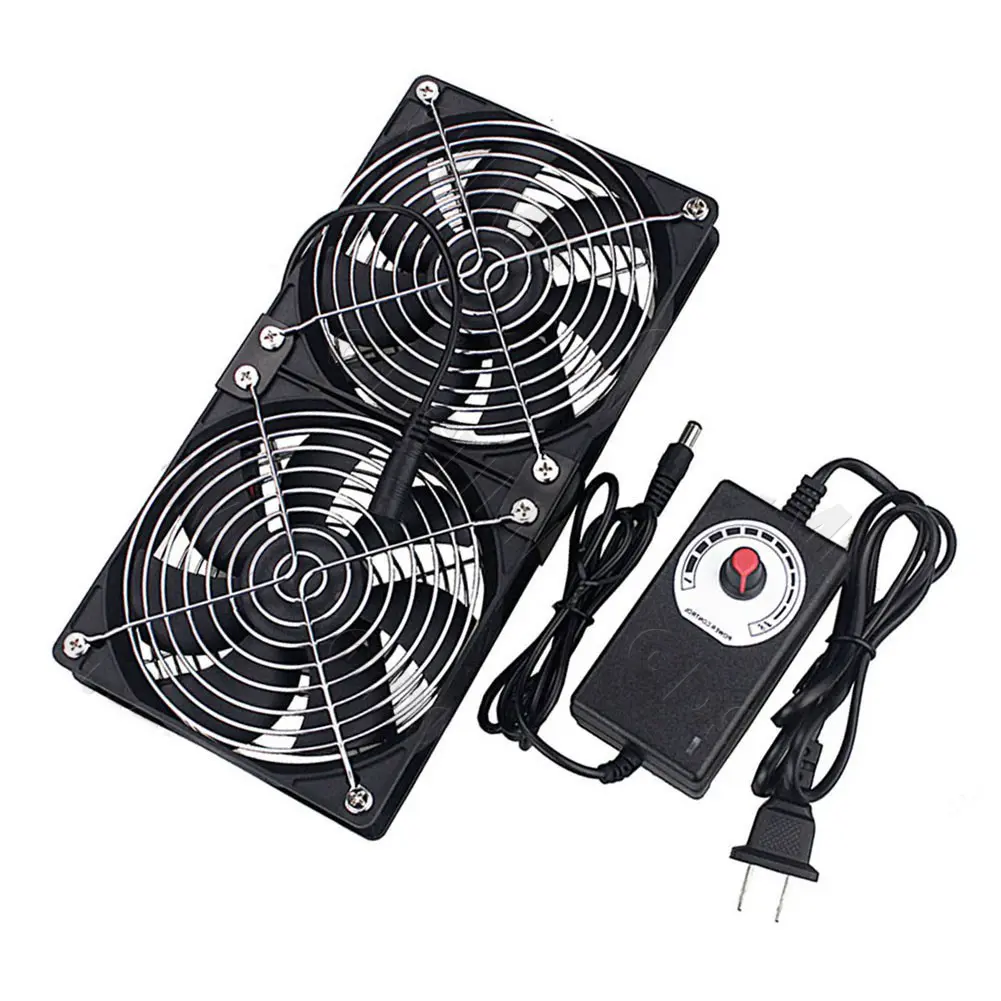 Gdstime 120mm Fan 12V 220V Dual Ball 12025 Ventilador Server Fan With Controller Btc Machine Workstation Cabinet Radiator Fan
