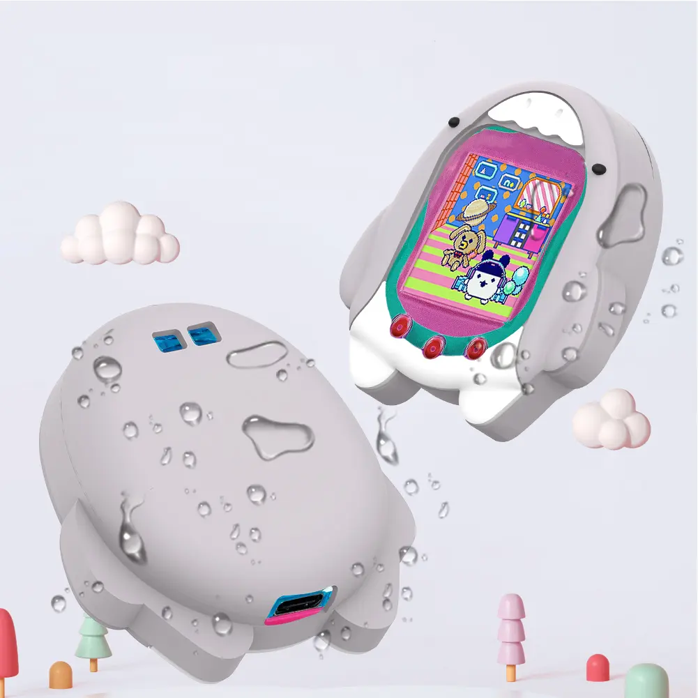 Silicone Case for Tamagotchi Uni Waterproof Protective Skin Sleeve Shell Anti-Scratch Shark Shape 2023 Virtual Pet Machine Cover
