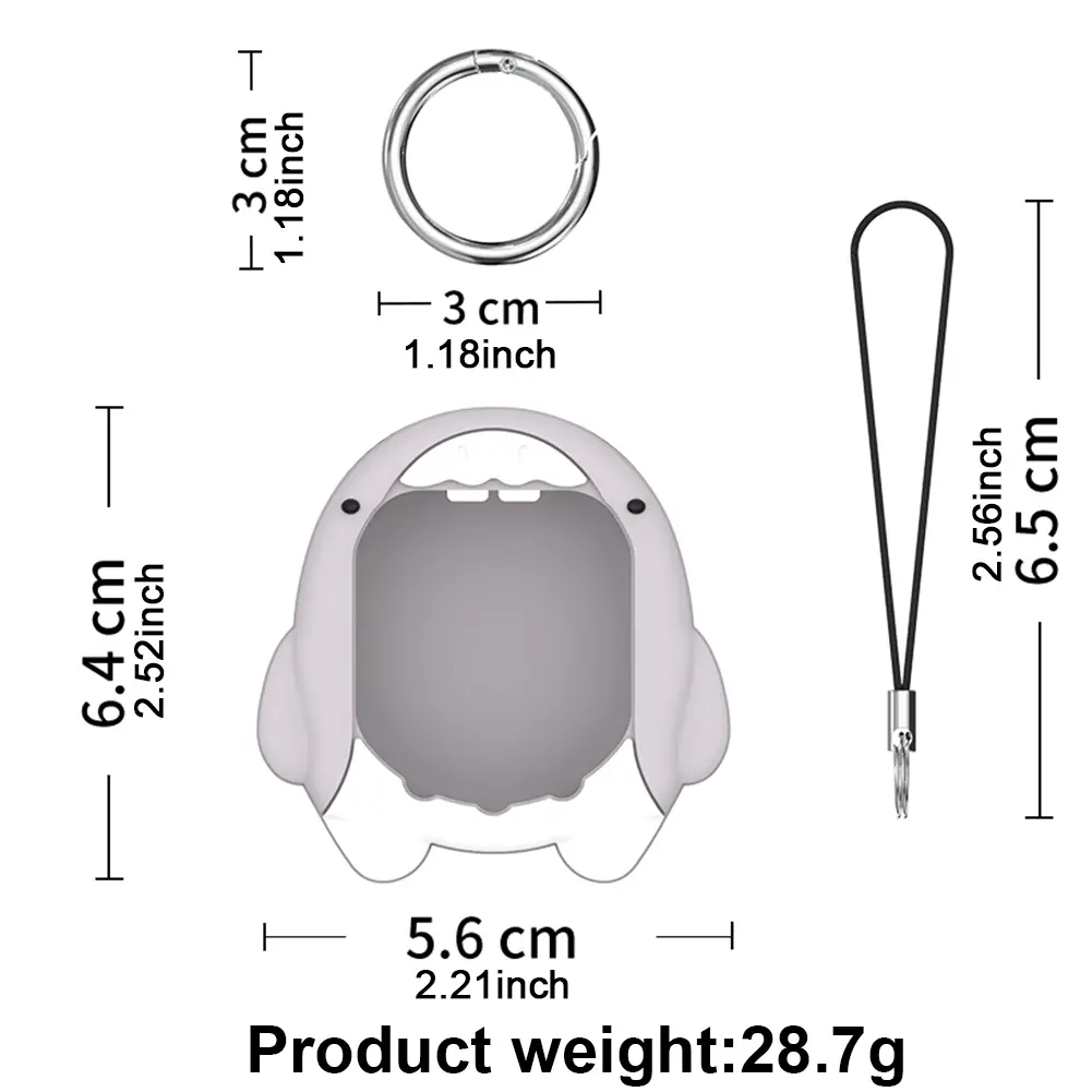 Silicone Case for Tamagotchi Uni Waterproof Protective Skin Sleeve Shell Anti-Scratch Shark Shape 2023 Virtual Pet Machine Cover