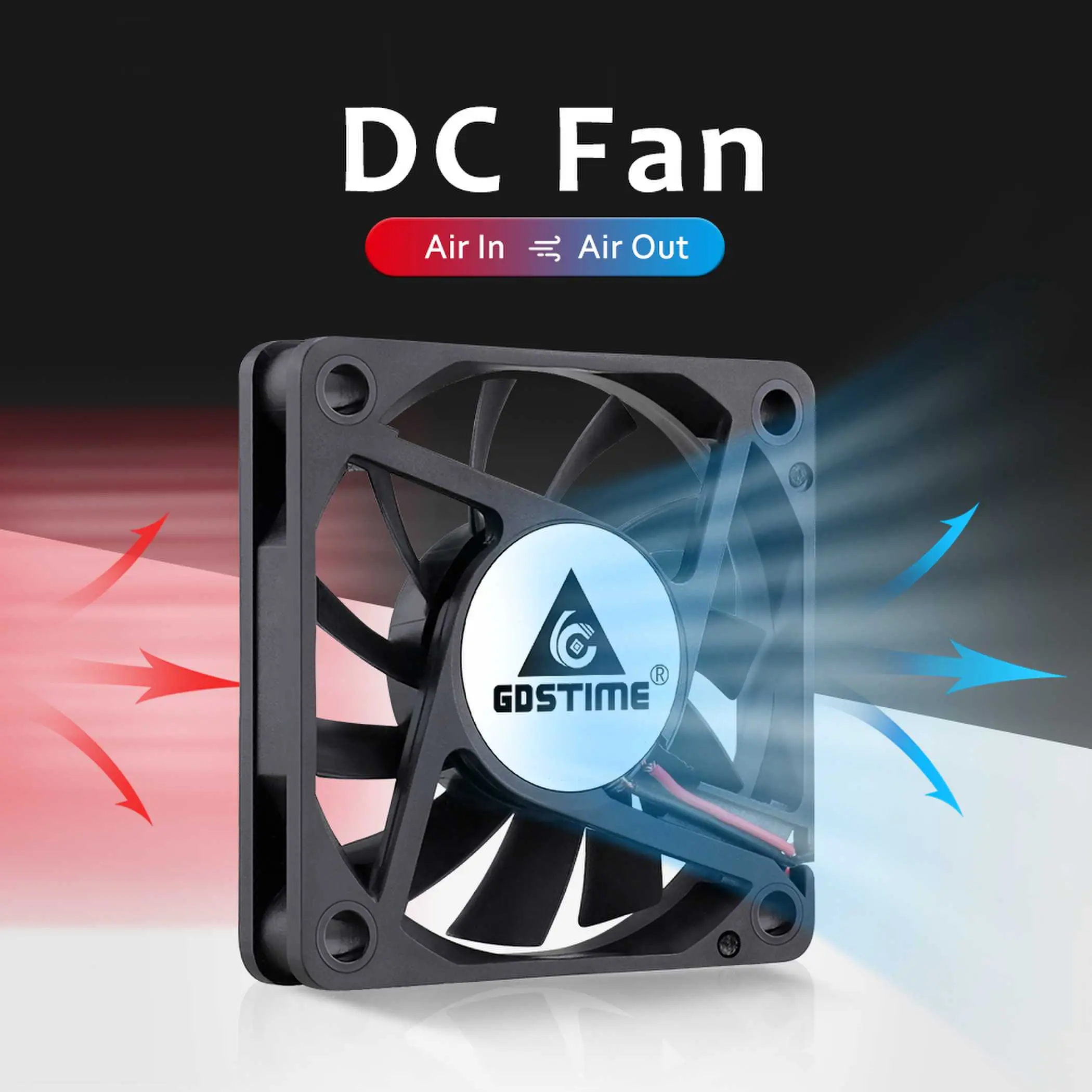 2 Pcs Gdstime 60mm 5V 12V 24V Volt 6cm 60x60x10mm Cooling Fan 6010 For Computer PC CPU Cooler USB 2PIN 3PIN Ball  Brushless Fan