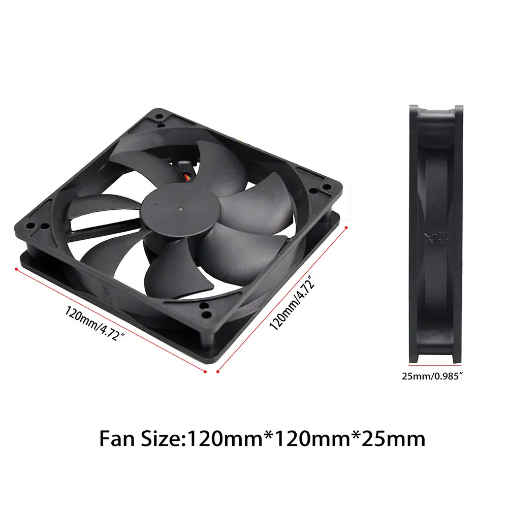 YOUNUON 12V 120mm 120x120x25mm  Sleeve Cooling Fan W/FG PWM Function PC CPU Computer Case Fan Industry Radiator Cooling Fan