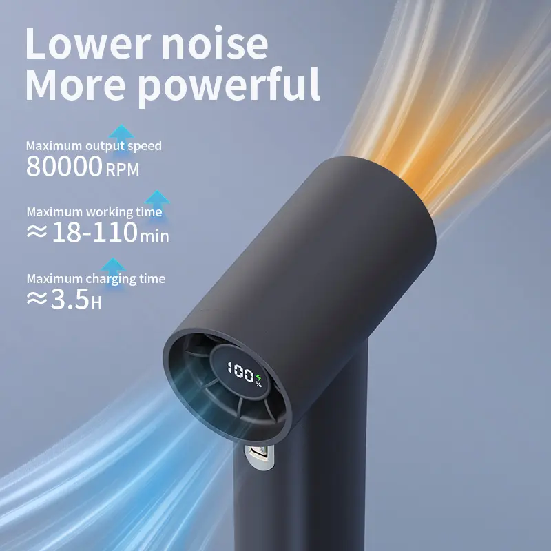 New 80000 RPM Big Power Electric Fan For Outdoor Portable Handheld Fan Outdoor Mini High Speed Hair Dryer High-speed Turbo Fan