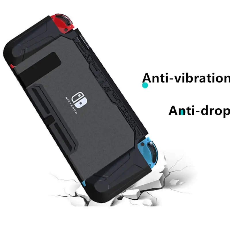 For Nintendo Switch NS Slim Dockable Case Shell TPU Grip Protective Hard Crystal Cover Shockproof Grip Tempered screen Film