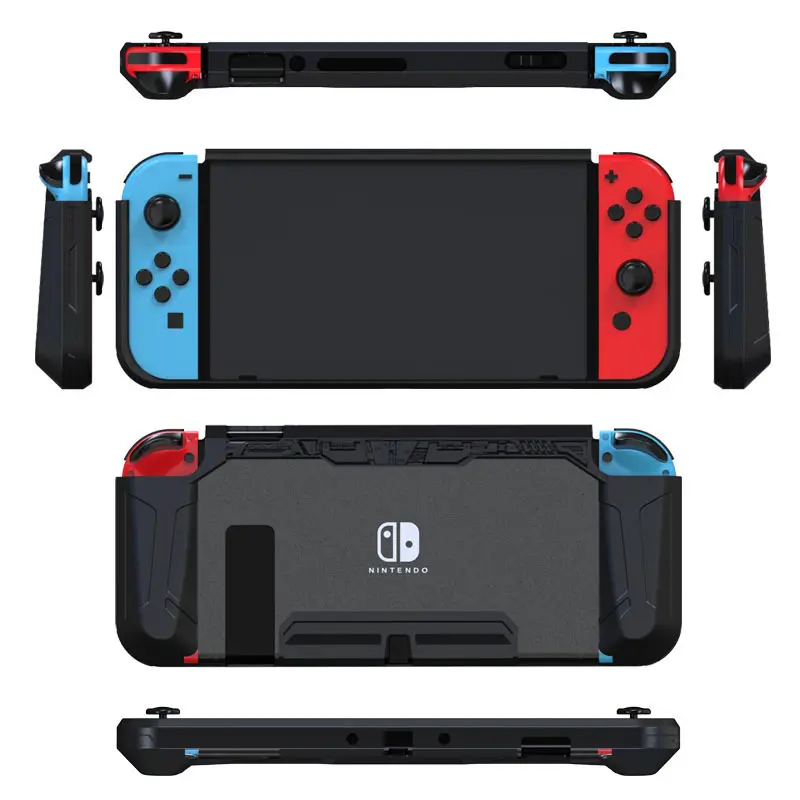 For Nintendo Switch NS Slim Dockable Case Shell TPU Grip Protective Hard Crystal Cover Shockproof Grip Tempered screen Film
