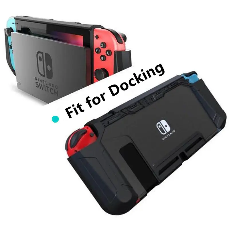For Nintendo Switch NS Slim Dockable Case Shell TPU Grip Protective Hard Crystal Cover Shockproof Grip Tempered screen Film