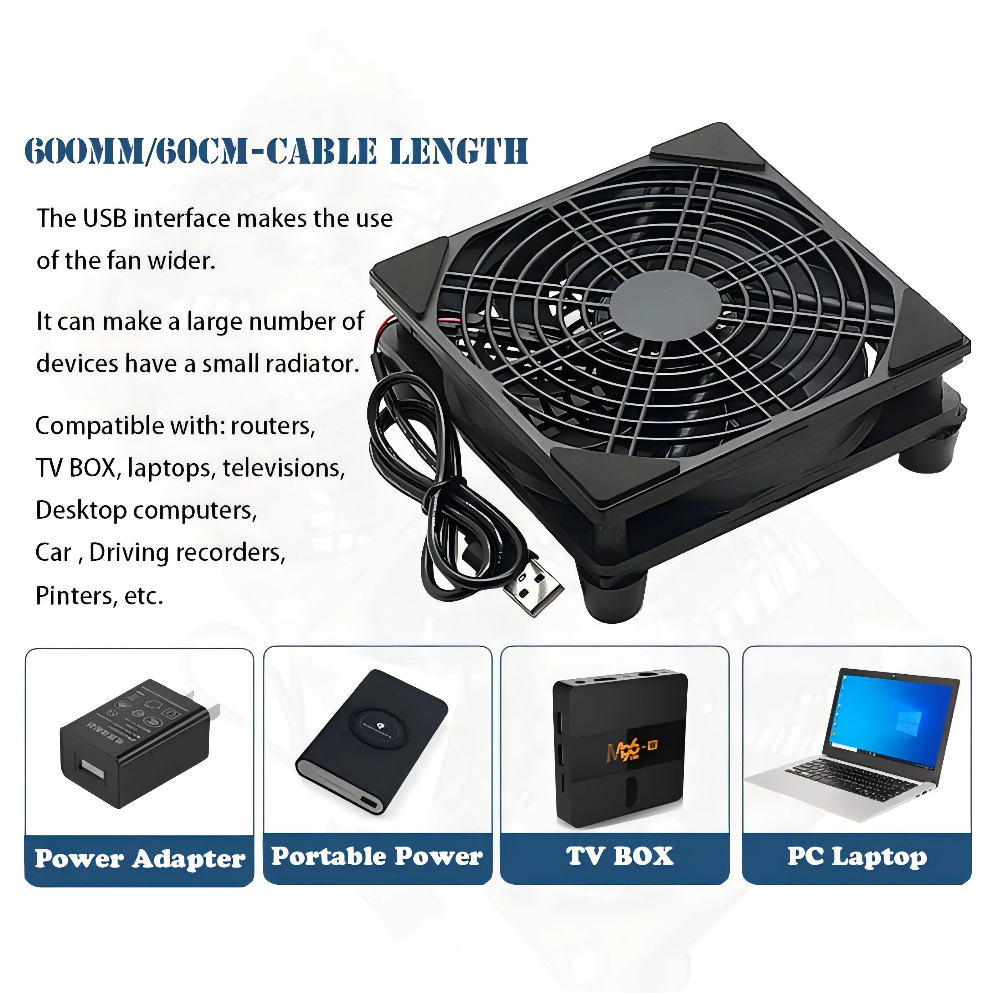 YOUNUON 5V USB Router FAN 80MM 92MM 120MM 140MM 240MM Cooler Fan For TV Box  PC With Speed Controller DIY Cabinet Server