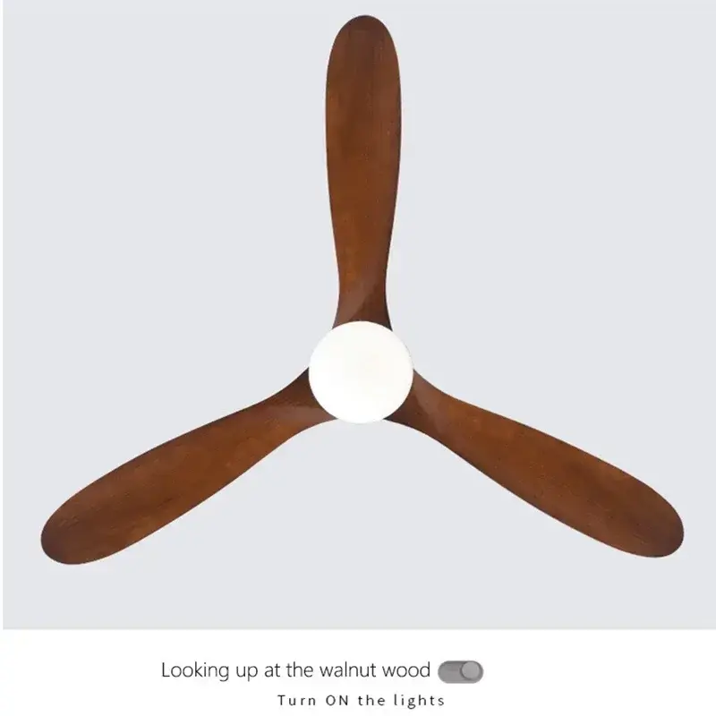 42/52/60inch Low Floor Ceiling Fan 3 wooden blade DC Motor Electric fan with Remote control for Living room dining room bedroom