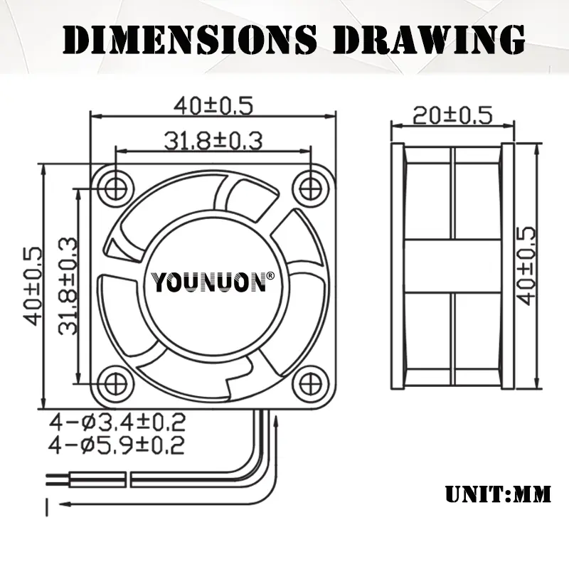 Dual Ball 40mm Cooling Fan 40x40x20mm Cooler 24V 12V 5V 4020 Computer Case Cooling Fan 2PIN 3PIN Heatsink Fan 3D Printer Fan