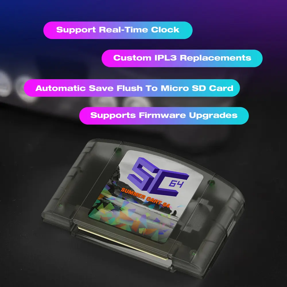 EPICJOY SummerCart 64 Open Source N64 Game Card For Nintendo 64 Game Console 32GB SD Card Compatibility 5400+ games & 64DD Games