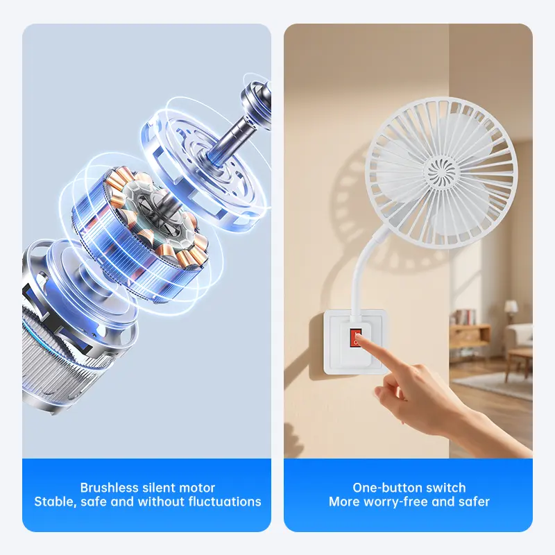 New Table Fan Mini Fan 10W E27 Ceiling FansCeiling Indoor Bedroom Chandelier With Cooling Fan Ventilation and heat dissipation