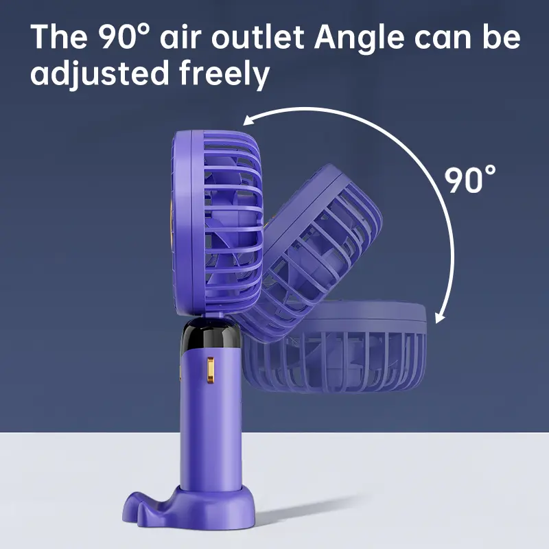 New Handheld Mini Fan Wireless USB Rechargeable Portable Digital Display Phone Holder Fan 5 Speed Foldable Neck Hanging Fans