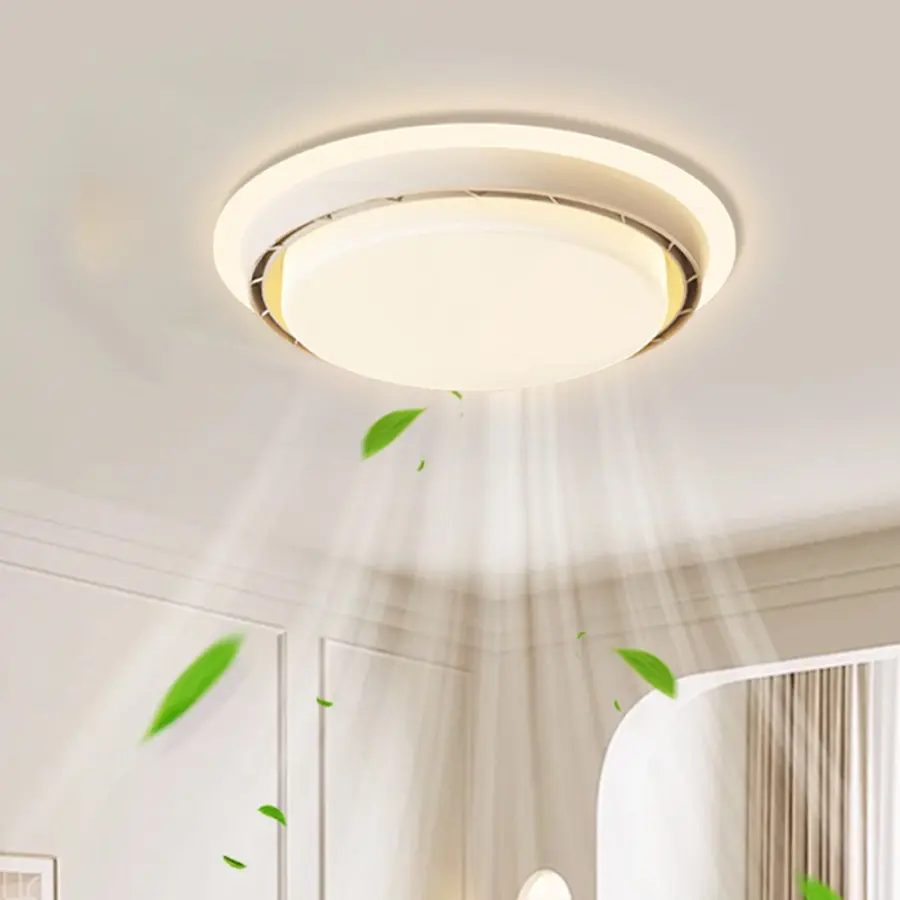 Modern Ceiling Fan with LED Light Bedroom Children's Room Invisible Bladeless Ceiling Fans Air Circulation Sealing Electric Fan
