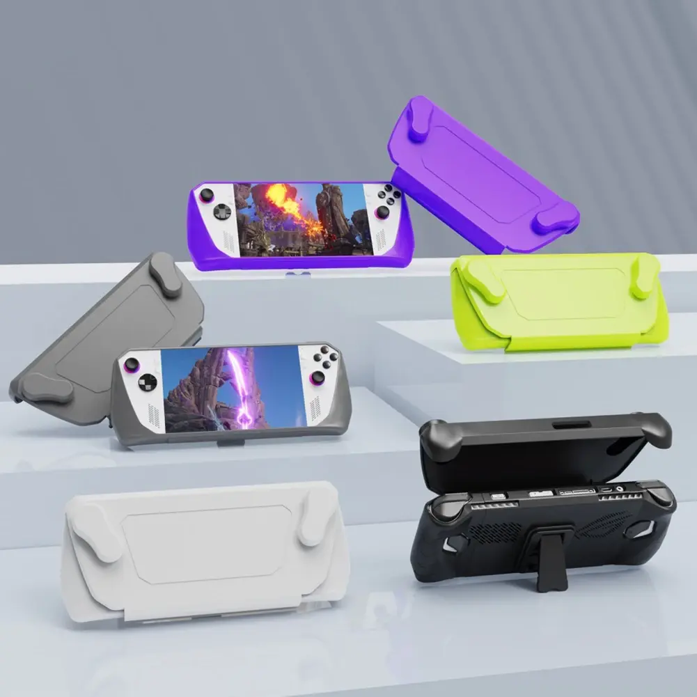 Protective Case Shockproof TPU Shell Protector Cover Anti-fall Anti-Scratch Back With Bracket for ASUS ROG Ally Game Console