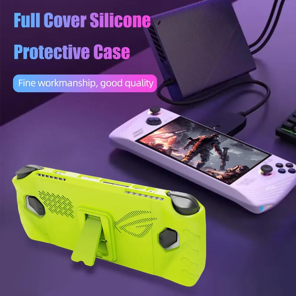 Protective Case Shockproof TPU Shell Protector Cover Anti-fall Anti-Scratch Back With Bracket for ASUS ROG Ally Game Console