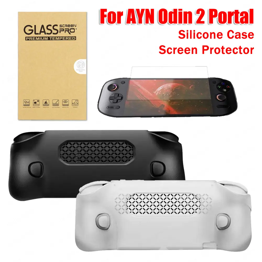 For AYN Odin 2 Portal Grip Protect Silicone Shell Case Waterproof Silicone Retro Console Stand Holder Anti-fall Game Accessories