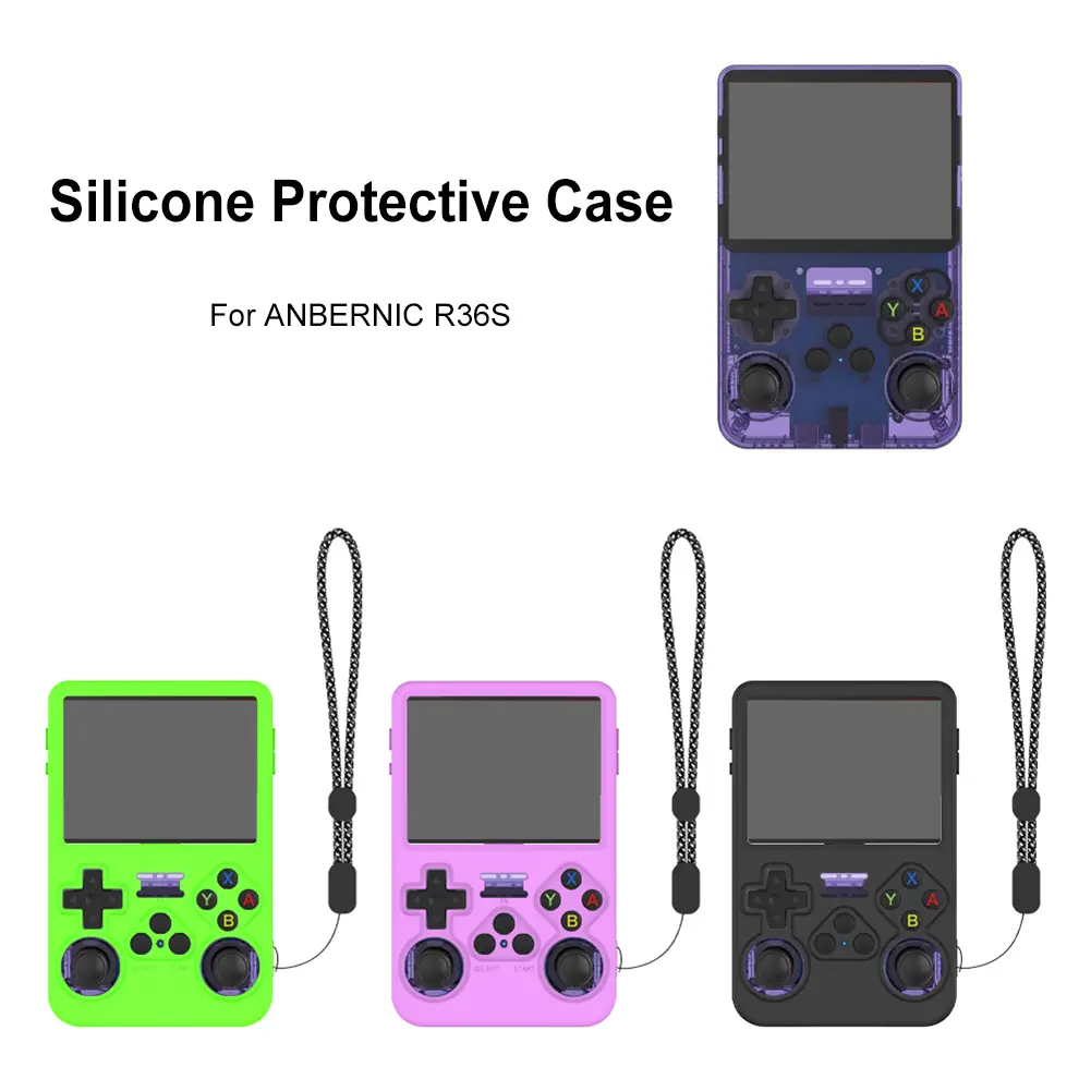 Silicone Shockproof Protective Case for ANBERNIC R36S Handheld Game Console Soft Skin Anti Scratch Cover