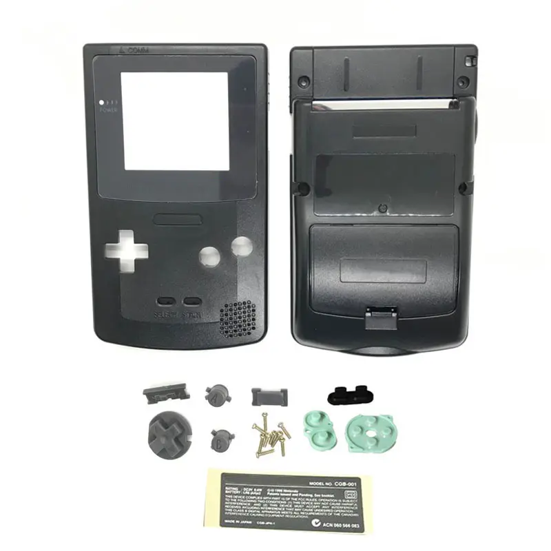 New Original Size Game Shell Housing Case Cover for Nintendo Gameboy Color GBC Classic Shell with Sticker Buttons Membranes Sets
