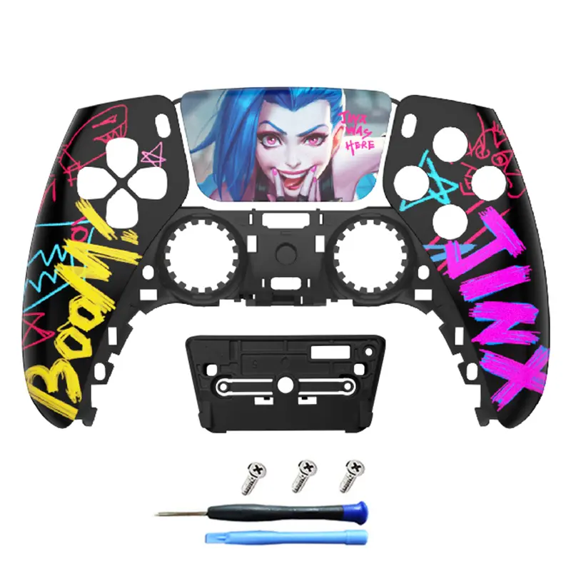 PS5 Controller Case Touchpad Game Controller Cover Replacement Front Cover Controller Case Limited Edition Jinx for BDM-010/020
