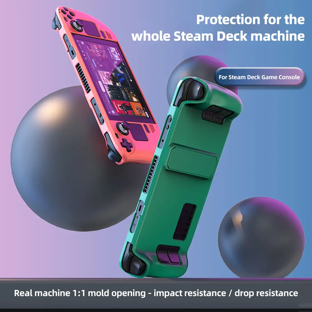 For Steam Deck Game Console Cover Shell with Bracket Shockproof Protection Case Frame Protector  Stand Non-slip Cover Accessorie