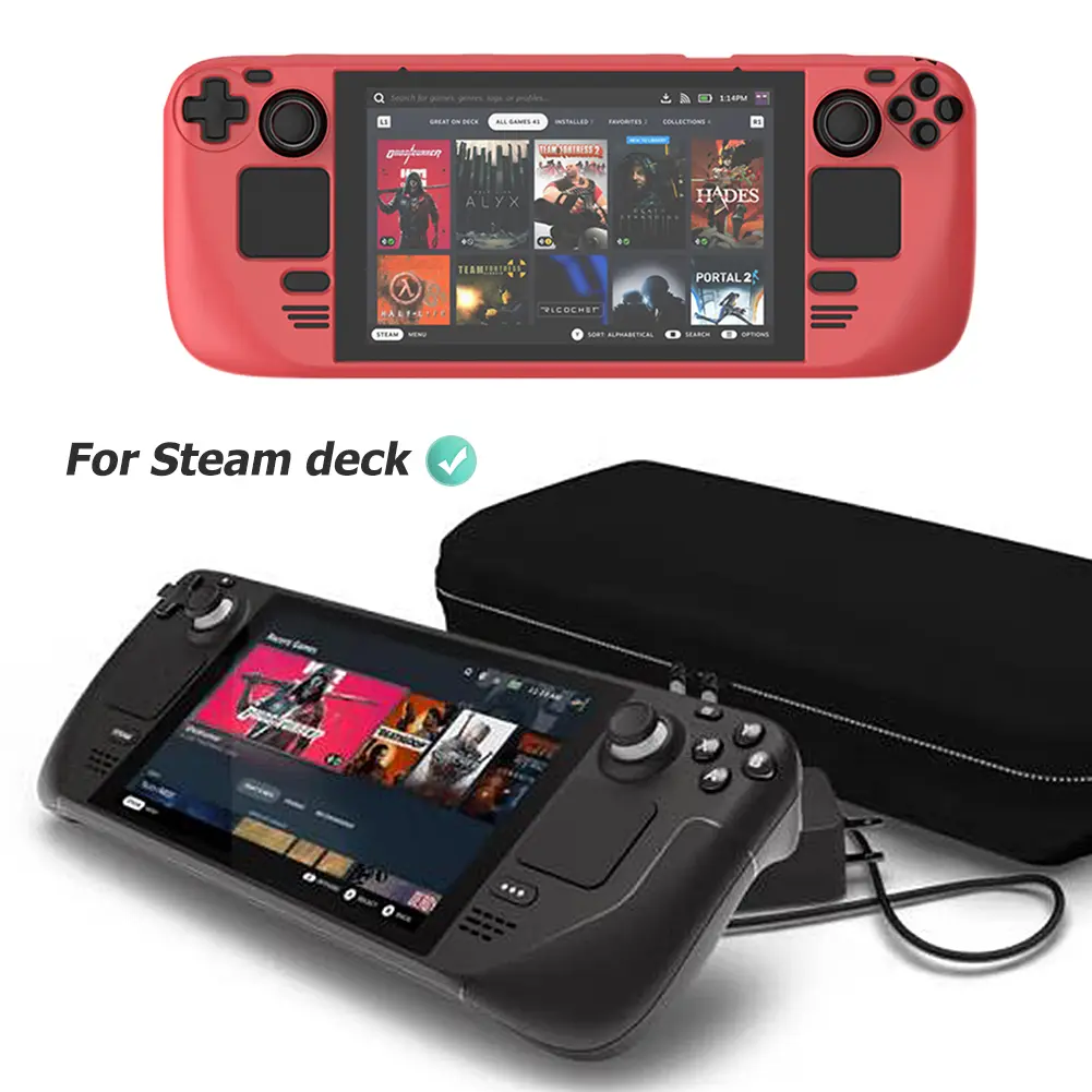 For Steam Deck Game Console Cover Shell with Bracket Shockproof Protection Case Frame Protector  Stand Non-slip Cover Accessorie
