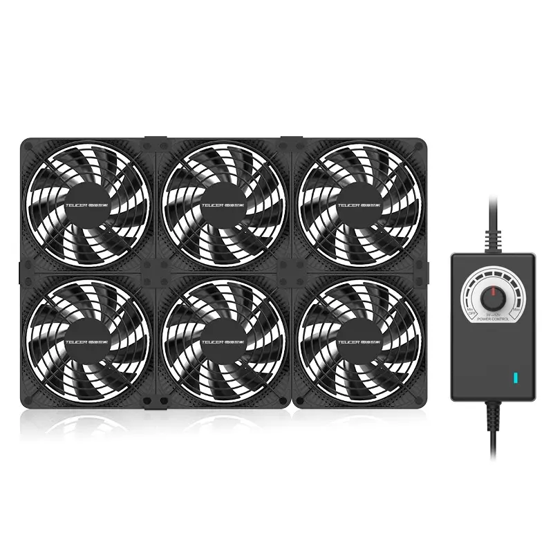 TEUCER 3000RPM 120MM Large Air Volume 220V Btc Mining Machine Workstation Cabinet Server Case Cooling System Fan with Adapter