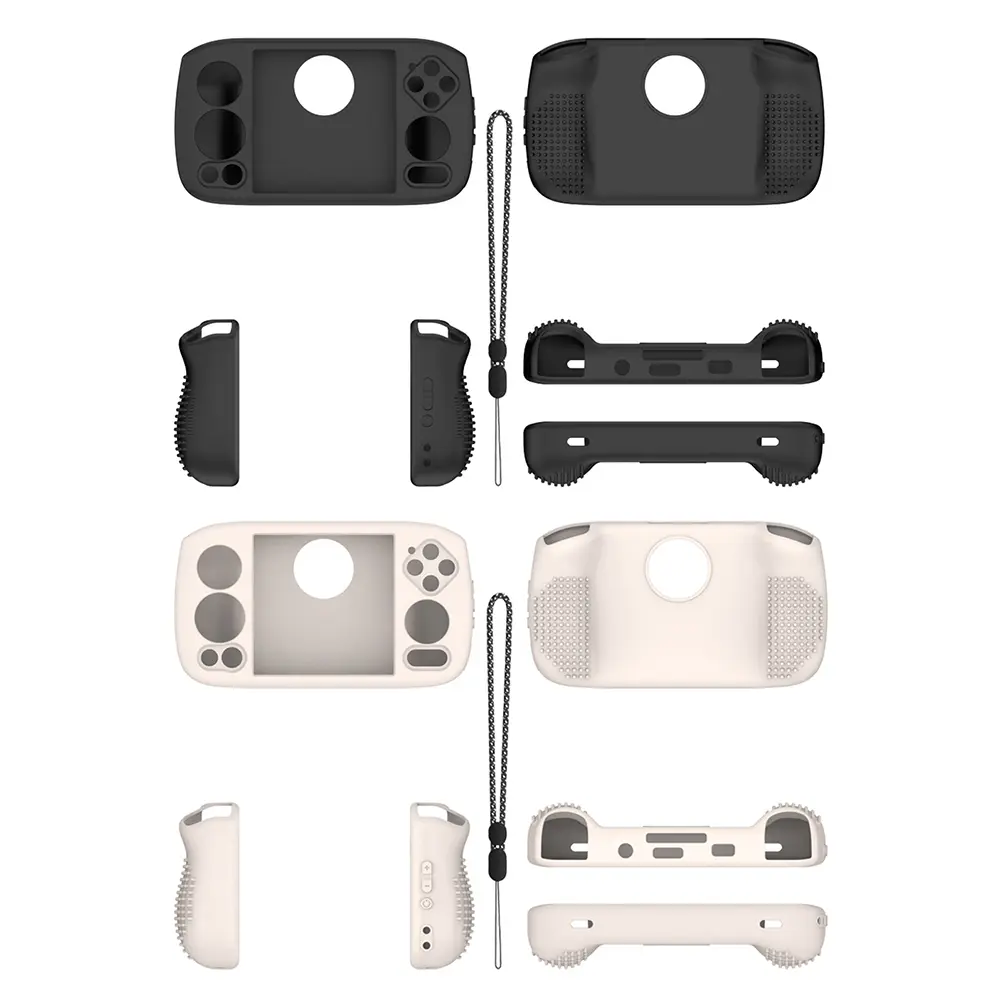 Silicone Case Shockproof Protector Shell Sleeve Anti-Scratch Soft Skin Cover Case with Lanyard for ANBERNIC RG Cube Game Console