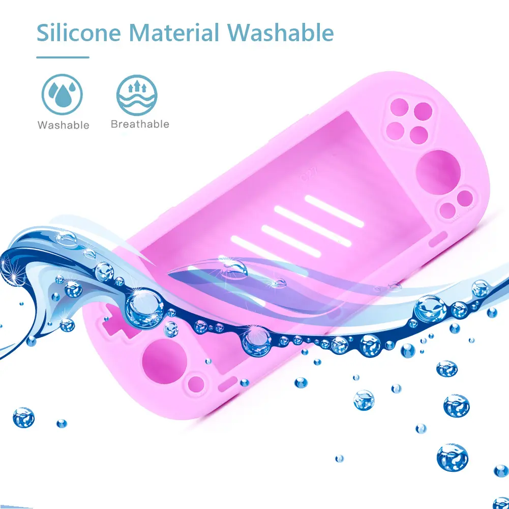 Silicone Protective Case for Trimui Smart Pro Game Console Anti-Scratch Shockproof Non-Slip Cover with Wrist Strap