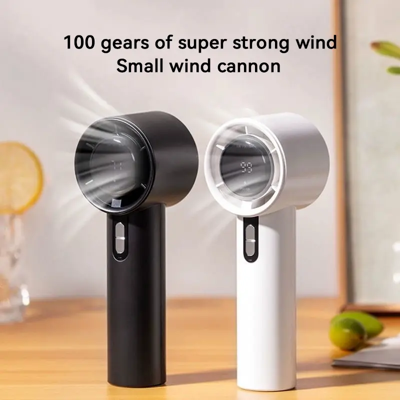 Xiaomi 100 Speed Ultra Quiet Handheld Fan ​​USB Rechargeable Portable Mini Turbo Fan for Office and Travel with LED Indicator
