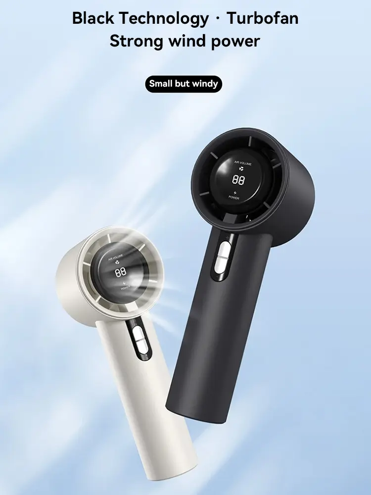Xiaomi 100 Speed Ultra Quiet Handheld Fan ​​USB Rechargeable Portable Mini Turbo Fan for Office and Travel with LED Indicator