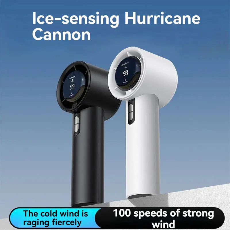Xiaomi 100 Speed Ultra Quiet Handheld Fan ​​USB Rechargeable Portable Mini Turbo Fan for Office and Travel with LED Indicator