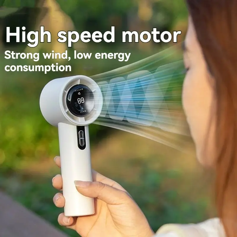Xiaomi 100 Speed Ultra Quiet Handheld Fan ​​USB Rechargeable Portable Mini Turbo Fan for Office and Travel with LED Indicator