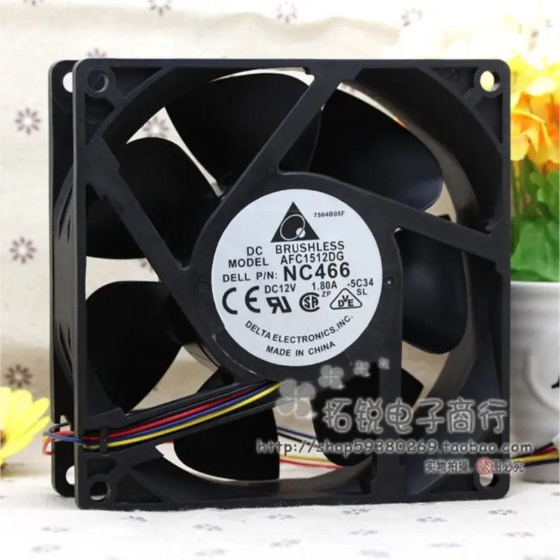 15050 Industrial Fan 15cm For Delta AFC1512DG 150x150x50mm 12V 1.8A Dual Ball 3800RPM High-Airflow Server Fan