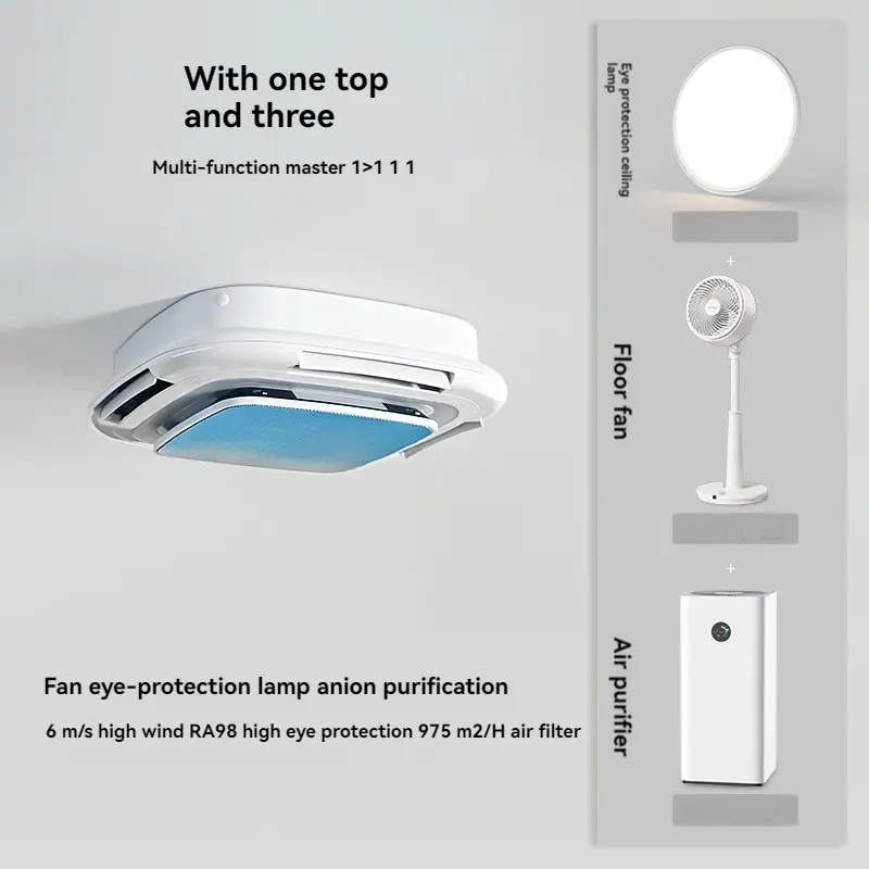 Artpad Leafless Ceiling Fan With Light Bladeless Fan Light Full Spectrum Eye Care Bedroom Ceiling Light Invisible Dining