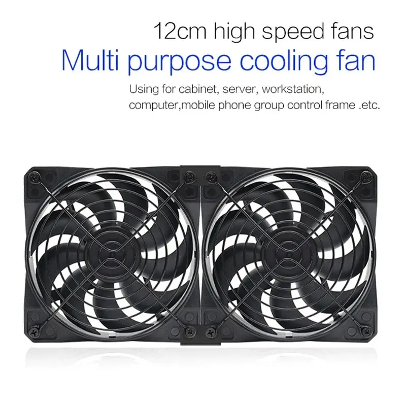 TEUCER 120mm 3000RPM Cooling Fan with Controller 12V 220V Btc Mining Machine Chassis Exhaust Fan Workstation Cabinet Server Fan