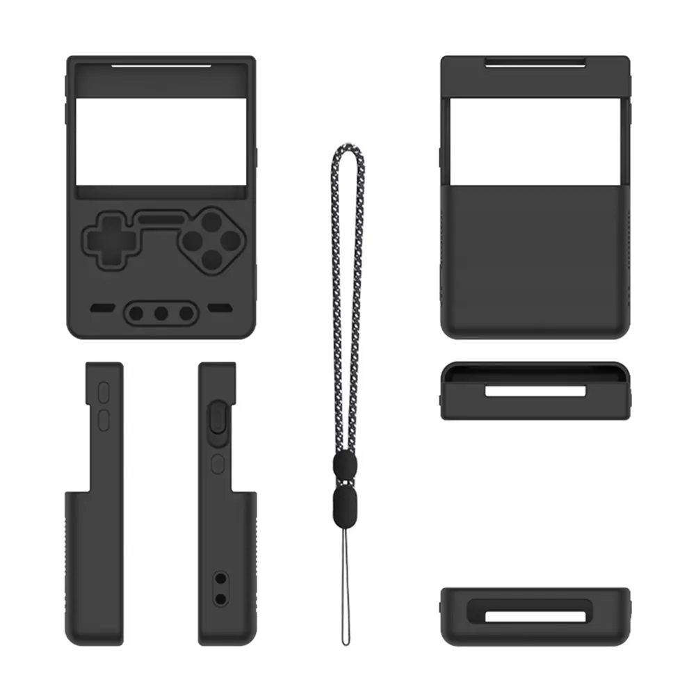Silicone Protector Shell Sleeve Anti-Scratch Soft Skin Cover Case with Lanyard Protector Cover for Trimui Brick Game Accessories