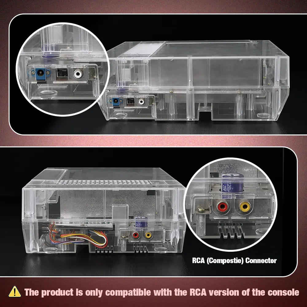 Bitfunx Transparent Game Console Replacement Shell Protective Housing Accessories For NES Nintendo Entertainment System Console