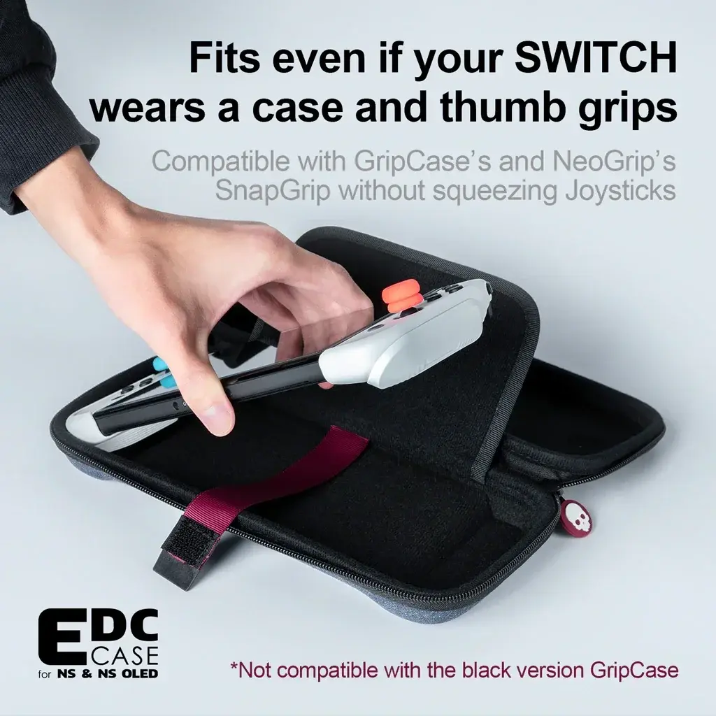 Skull & Co. EDC Case Portable Hard Shell Storage Bag Slim Carrying Pouch for Nintendo Switch & NS OLED Game Console