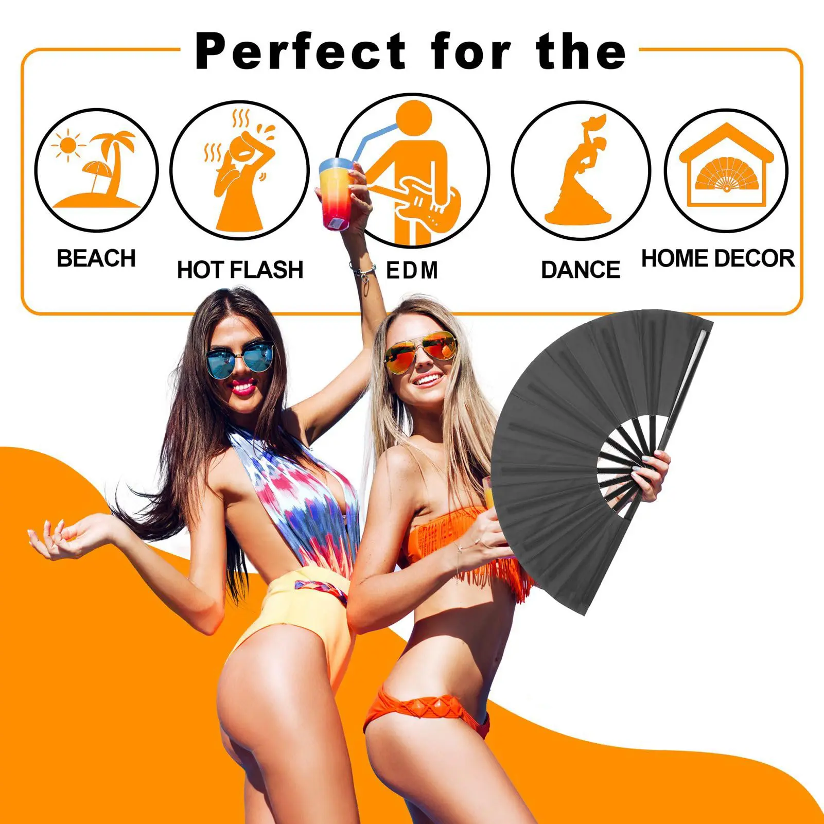 Boots on The Ground Clack Fan, 2025 New Large Holographic Folding Hand  Line Dance Popping Fan,Clap Fans for Line Dancing
