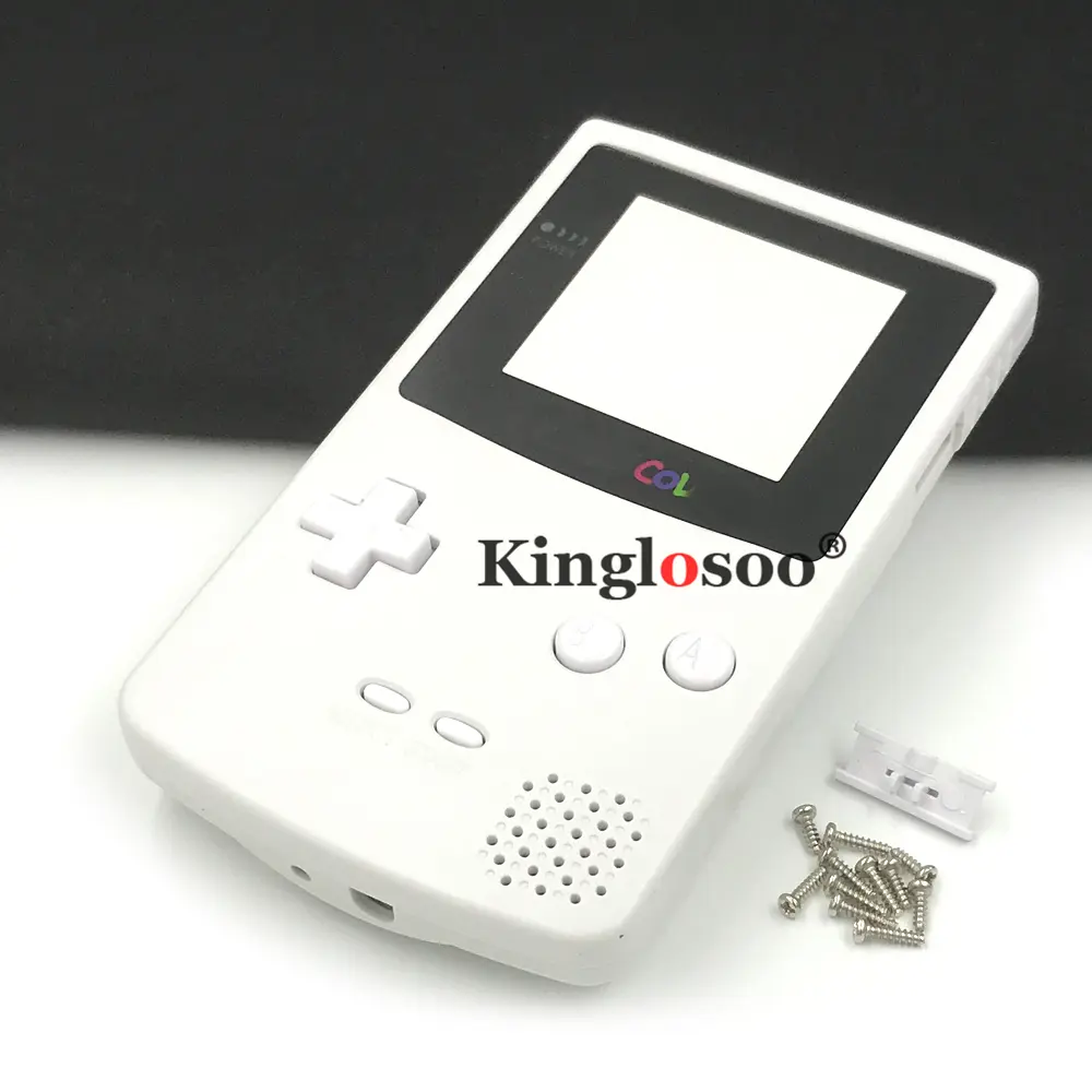 Full white housing shell case for Nintendo Game Boy Color GBC game console shells glass screen lens