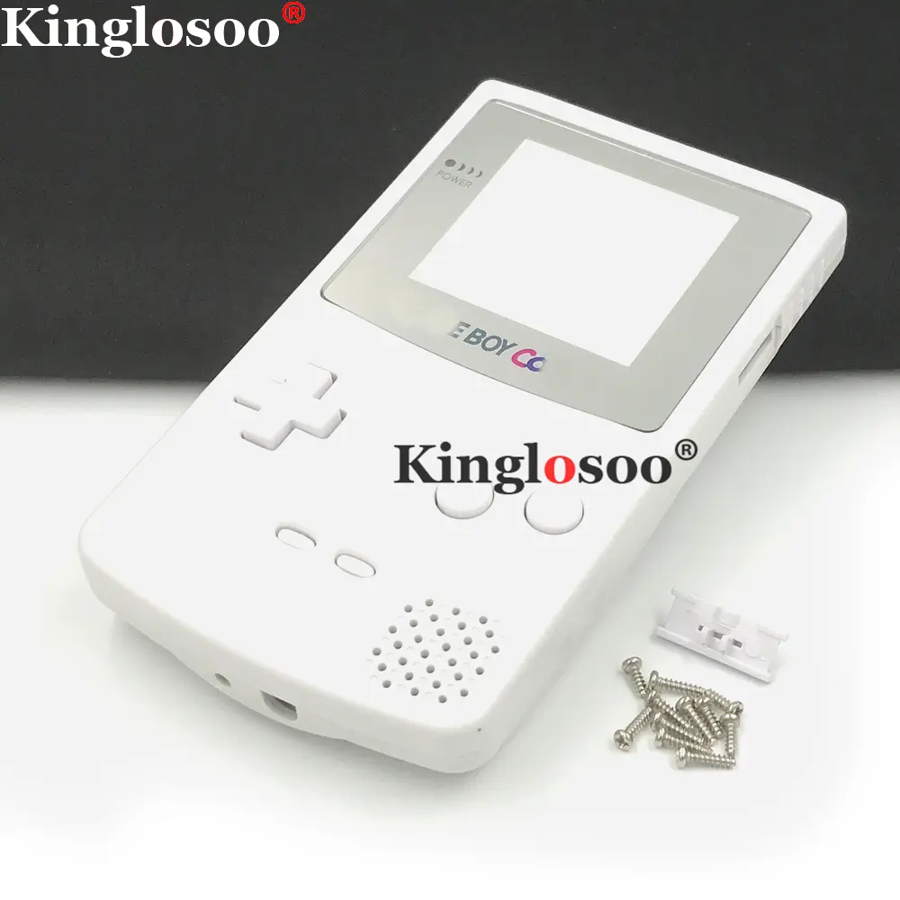Full white housing shell case for Nintendo Game Boy Color GBC game console shells glass screen lens