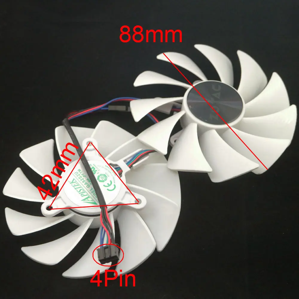 GA92S2U - PFTM DC12V 0.46A VGA Fan For ZOTAC RTX4060 8GB TWIN EDGE OC WHITE Graphics Card Cooling Fan