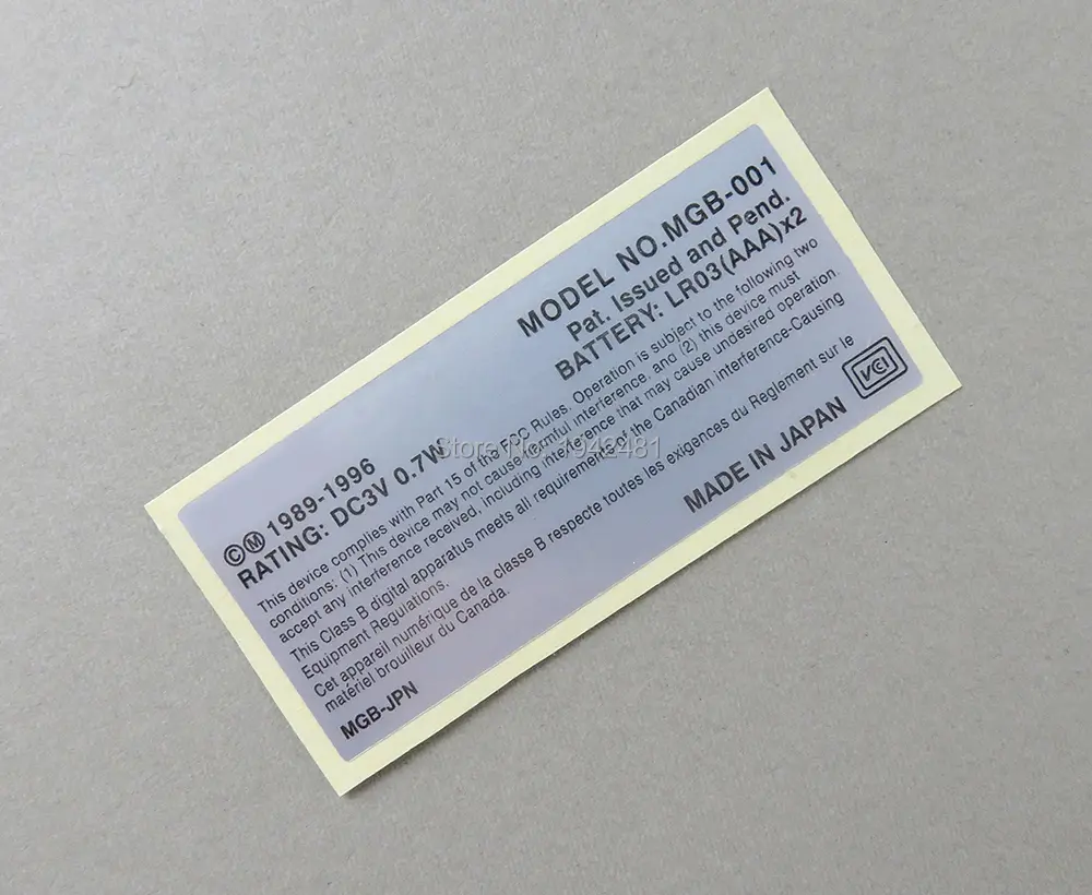 5PCS For Game boy Label Sticker For GameBoy GBA GBC GBP GBA SP Console Back Tag